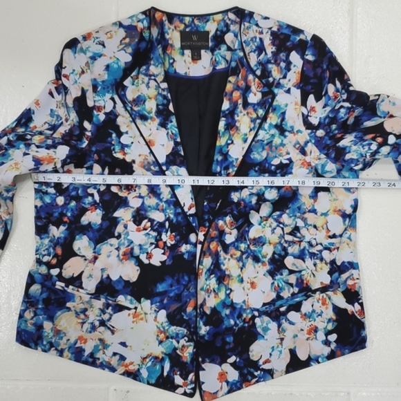 Worthington 3 piece set medium top and pants large soft blazer Iredesa Floral - Picture 7 of 16